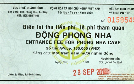 Bảng giá vé tham quan các địa điểm du lịch ở Quảng Bình